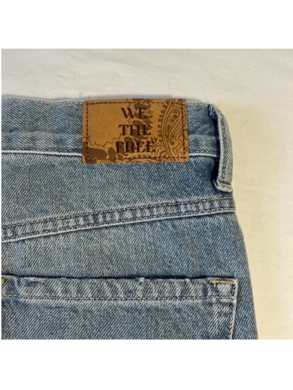We The Free 27 Shorts Bermuda Ghost Town Long Short Jorts Bodie Blue raw hem NWT - Picture 11 of 13